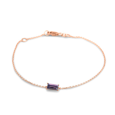 Baguette birthstone bracelet - Olivia for Kids