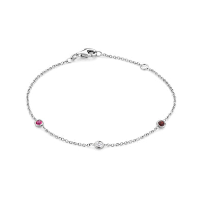 Birthstone Bracelet: 3 stones - Olivia for Kids