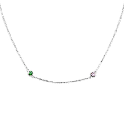 Birthstone Necklace: 2 stones - Olivia for Kids