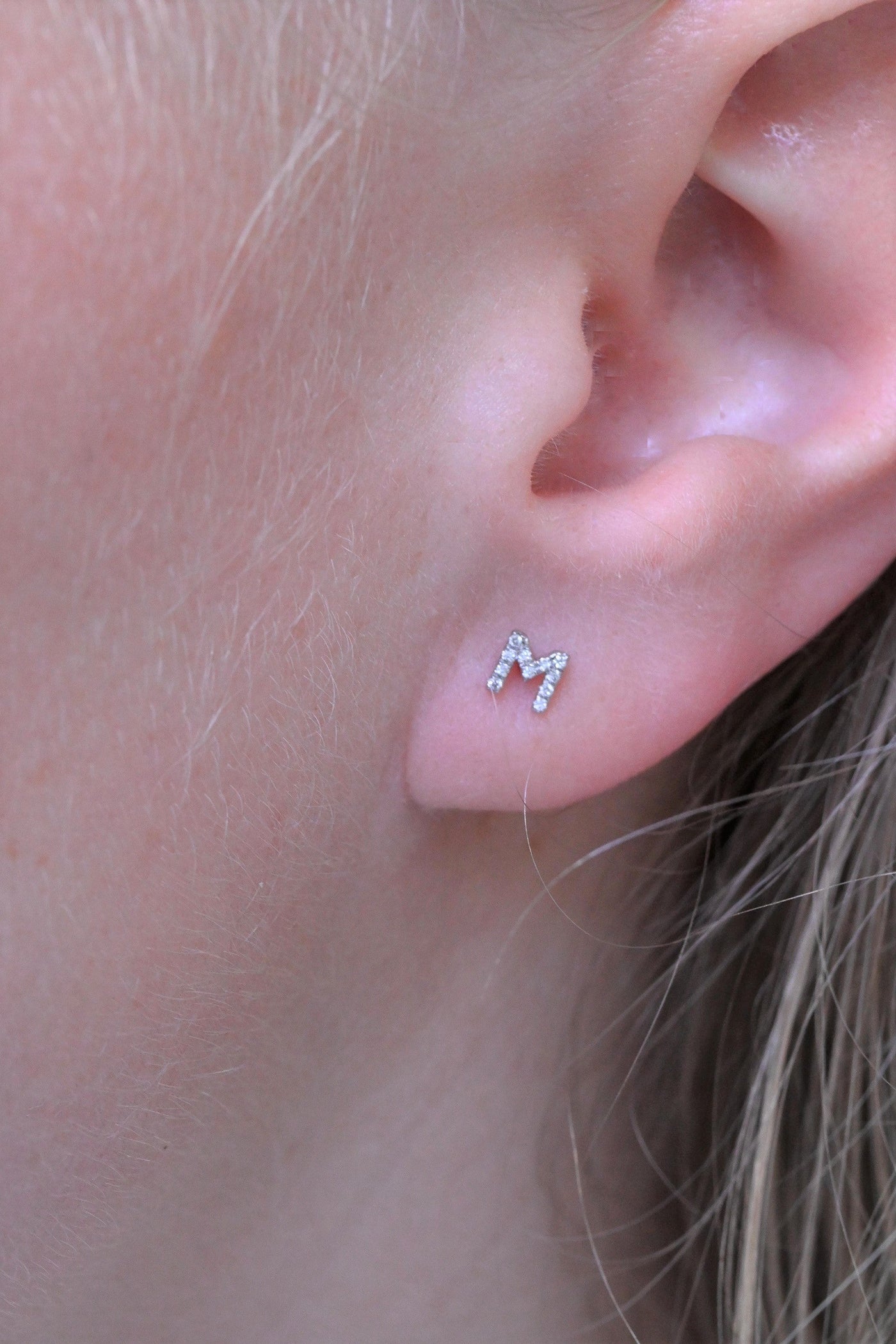 Diamond Letter Earring (18kt) - Olivia for Kids